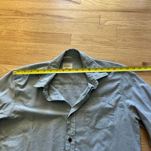 Ambig Mens Blue Long Sleeve Button Down Front Size Medium Cotton Blend Classic - Picture 6 of 9